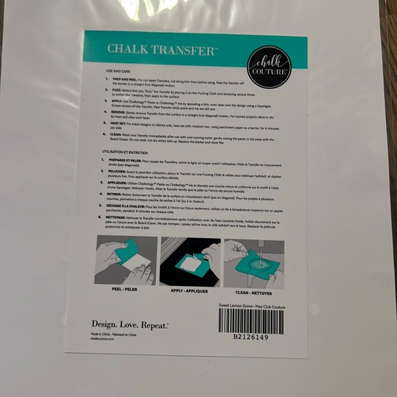 Sweet Lemon Grove Chalk Couture Transfer Size B - Picture 2 of 3